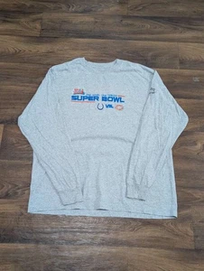 Men's Reebok Superbowl XL Anniversary Gray Spellout Longsleeve Size: XL - Picture 1 of 8
