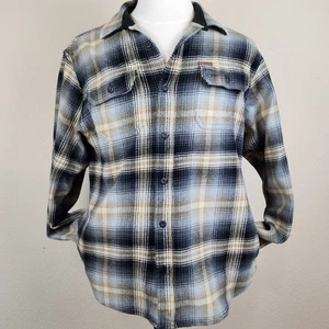 Orvis Shacket flanella pesante con bottoni maniche lunghe tasche uomo taglia large a quadri - Foto 1 di 10