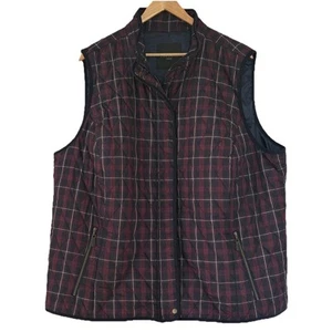 Talbots Women Full Zip Quilted Vest Plaid Multicolor Pockets Size 3X - Picture 1 of 12