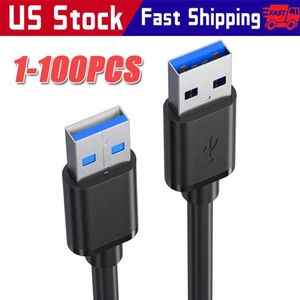 USB 3.0 A Male to A Male Cable Data Transfer Super Speed Power Charger Metal LOT - Picture 1 of 14