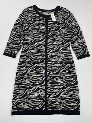 Vestido Suéter Barn Roz & Ali Talla L Negro Beige Grueso Suave Tejido Rayón Nuevo con Etiquetas Foto 1 de 4