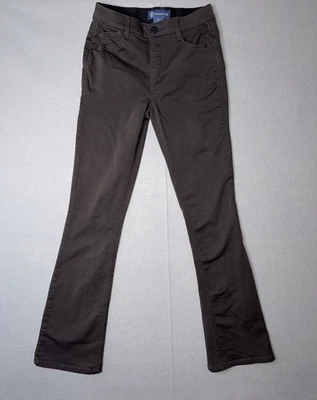 Democracy 牛仔裤女式 2 码 27x31 棕色靴型 Ab Solution 中腰弹力 — 第 1/4 张图片