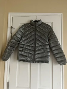 Zara Silver Puffer Coat Girls 11-12y - Picture 1 of 3