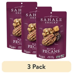(3 Pack) Sahale Snacks Maple Pecans Glazed Mix Gluten-Free Snack 4-Ounce Bag - Picture 1 of 6