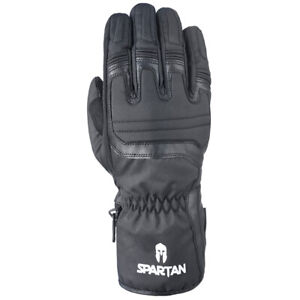 Spartan Leather Textile Soft Armoured Waterproof Motorcycle Gloves - Black