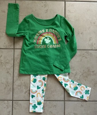 The Children’s Place Girl Size 5T St Patrick’s Day Outfit Top & Leggings Set NWT - Image 1 of 4