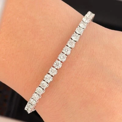 EFFY 14K White Gold Diamond 9.00Ctw Tennis Bracelet New $43995 - Image 1 of 4