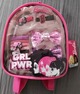 New 2023 BARBIE GRL POWER Mini Hair Accessories Backpack-Ponytail Bows Clips - Picture 1 of 12