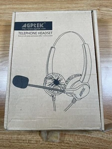 NEW AGPTEK Hands-free Call Center Noise Canceling Telephone Headset - Picture 1 of 2