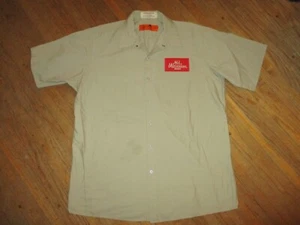 OLD MILWAUKEE WORK SHIRT Beer Delivery Guy Patch Short Sleeve Garage Uniform XL - Picture 1 of 4