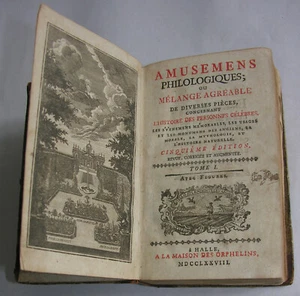 Amusemens Philologiques,Mythologie, Histoire Naturelle. Halle sur Saale.1778 - Foto 1 di 6