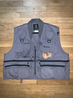 Browning Blacksmith Fork Fishing Vest Men's Gray Cotton Blend 243140 - Size L - Image 1 of 4