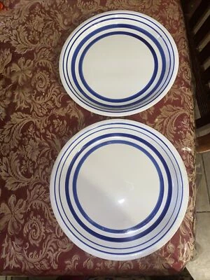 Royal Norfolk - Platos de cena/platos de servicio - 11,5" - Usado en excelente estado Juego de 2 rayas azules Foto 1 de 4