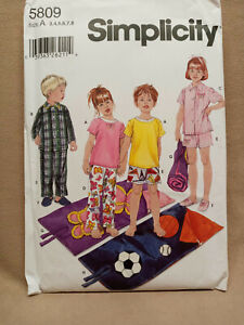 Simplicity 5809 Sewing Pattern for Child Sleepwear Sz 3-4-5-6-7-8 - UNCUT