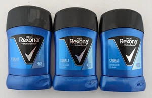 3 x Rexona Men Cobalt Anti-Perspirant Stick Deodorant 48H 40g NEW - Picture 1 of 4