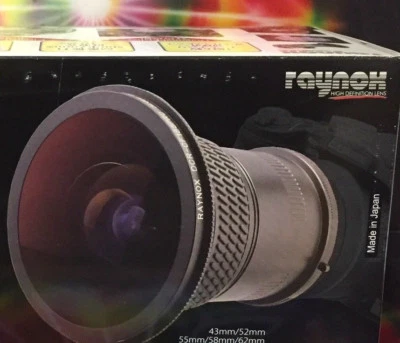 Raynox DCR-FE181 PRO HD 180° CIRCULAR Fish-Eye LENS - 43mm 52mm 55mm 58mm 62mm - Image 1 of 4