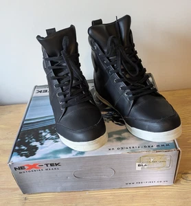 New Pro-First Nextex Black Leather Waterproof Boots Motorbike Wears EU 45 UK 11 - Picture 1 of 14