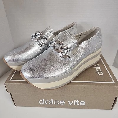 Dolce Vita - Jhenee - Platform Sneakers - Size 10 - New In Box - Silver Metallic - Image 1 of 4