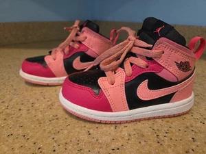 Jordan 1 Mid Coral Chalk Toddler Size 7c 640735-662 Air Jordan Baby Infant - Picture 1 of 6