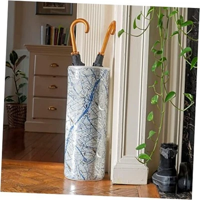  Восточная мебель 24 дюйма абстрактная подставка для зонта синяя и серебристая - Изображение 1 из 4