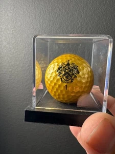 Trump National Golf Club Crest Logo Golden Golf Ball. Collectible. - Picture 1 of 5