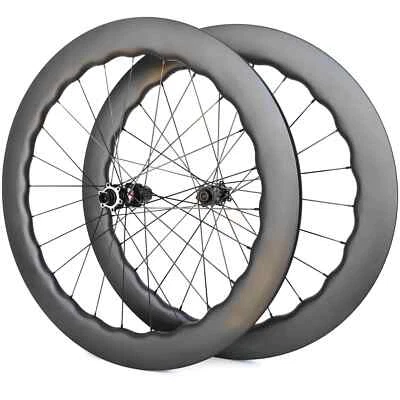 Juego de ruedas de freno de anillo de fibra de carbono para bicicleta de carretera 700C cubierta/tubular/sin cámara Foto 1 de 3