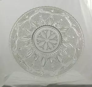 Federal Glass Heritage Large Fruit Bowl 10-1/2" Clear Sandwich Scrolls USA - Picture 1 of 3