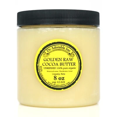 MANTEIGA DE CACAU DOURADA NÃO REFINADA ORGÂNICA FRESCA PURA 2 OZ 4 OZ 8 OZ 1 LB-ATÉ 12 LB - Imagem 1 de 4