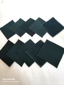 10 x GREEN Velvet Velour Fabric Swatch Remnants Art Crafts Patchwork 10cm Square - Picture 1 of 1