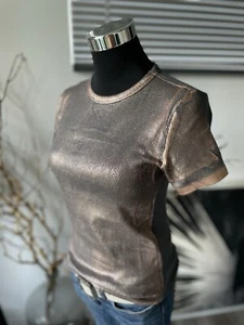 Mango Kurzarm-T-Shirt Foil Gr. S 36 - Bild 1 von 2