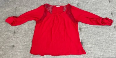 Jolt Shirt Womens Size XL Long Sleeve Embroidered Red Top - Image 1 of 4