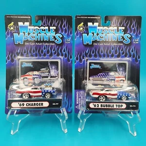 Muscle Machines Diecast 1:64 Stars & Stripes 62 Bubble Top and 69 Charger. - Picture 1 of 14