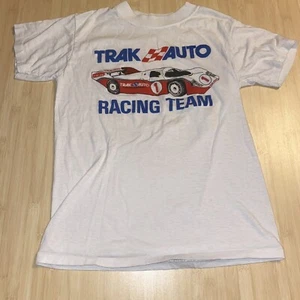 Vintage 90s Trak Auto Racing Porsche T-Shirt Boys White USA Made Boys Medium? - Bild 1 von 8