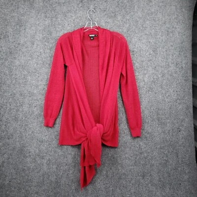 Cárdigan DKNY Mujer S Pequeño Rojo Tejido Suéter Frente Abierto Foto 1 de 4