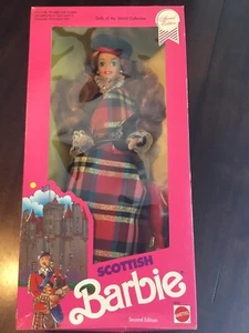 Scottish Barbie doll red hair plaid gown Second Edition 9845 DOTW - Picture 1 of 12
