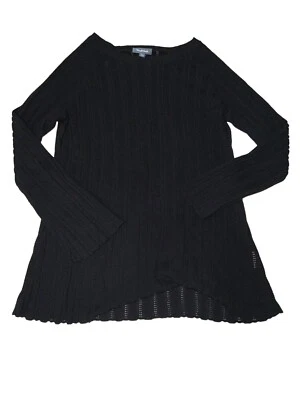 ModCloth Black Ribbed Pullover Cable Knit Sweater Large - Image 1 of 4