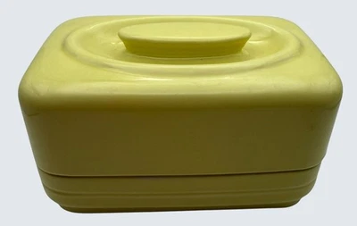 Plato de mantequilla para refrigerador amarillo Hall China vintage para Westinghouse rectangular Foto 1 de 4