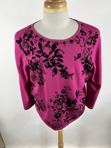 Alfred Dunner Woman’s Size L Long Sleeve Pullover Top -4009 - Picture 1 of 5