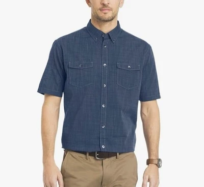 Van Heusen Shirt Classic-Fit  Poplin Short Sleeve Button Down  M (15-15 1/2) - Image 1 of 4
