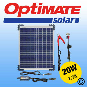 Optimate 20w Solar Panel Motorcycle Battery Charger Maintainer Fully Automatic
