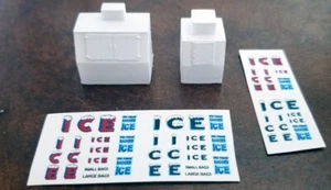 ICEHOU DAVE'S DETAILS 1:87 RETAIL ICE MACHINE UNFINISHED w/ DECAL SET RED & BLUE - Picture 1 of 6