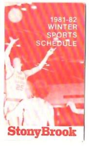 STONY BROOK COLLEGE New York ~ 1981-82 Winter Sports Pocket Schedule ~ FREE SHIP