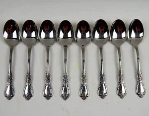 Oneida Distinction Deluxe KENNETT SQUARE Stainless 8 Oval Soup Spoons EXCELLENT - Picture 1 of 6