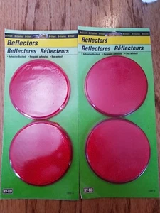 REFLECTORS Red Adhesive-Back Lot of 2 NEW! Hy-Ko CDRF-4 Plexiglas - Picture 1 of 7