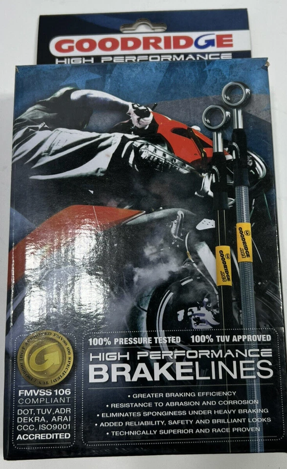 Linha de freio Goodridge HN2889-1FZ Honda Stateline preta 2010-2014 dianteira sem ABS - Imagem 1 de 1