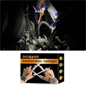Glove Lights - Hands Free Flashlights - Ring Lights, Finger LEDs, Blue, DICEVER - Picture 1 of 9