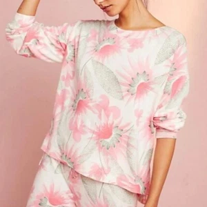 Sudadera FLOREAT Anthropologie Rosa Floral Cepillado Vellón Top Suéter, S Pequeña - Imagen 1 de 11
