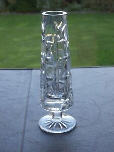 Tyrone Crystal  7" Tall Bud Vase -  Ex Cond - Stamped
