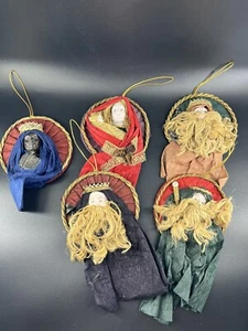 Vtg House Of Lloyd Multimedia Mary Baby Jesus Joseph 3 Kings Christmas Ornaments - Picture 1 of 6