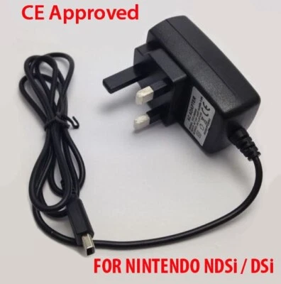 Nintendo 3 Pin UK Mains Charger Adapter Wall Plug For DSi NDSi DSiXL XL DS i - Image 1 of 4